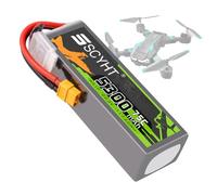 SSCYHT Batería de LiPo 6S 22,2 V 6000 mAh 3600 mAh 4200 mAh 2600 mAh Batería de Litio 22,2 V Baterías Repuesto para Motores 50 W a 133,2 W con Puerto XT60,22.2v5300mah 155mm