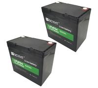 SSCYHT Batería de Litio 12,8 V y 50 Ah Batería LiFePO4 12,8 V Baterías de Repuesto 50 Ah Baterías solares para energía Respaldo con BMS y asa para Motor 250 W a 650 W,12.8v50ah 2pack