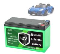 SSCYHT Batería de Litio 12 V 10 Ah y 8 Ah Batería LiFePO4 6 Ah Baterías Recargables 12 V Baterías solares para energía de Respaldo con BMS para Kit Motor 50 W a 120 W,12v10ah 1pack