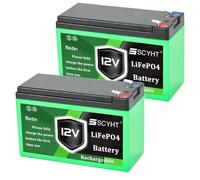 SSCYHT Batería de Litio 12 V 10 Ah y 8 Ah Batería LiFePO4 6 Ah Baterías Recargables 12 V Baterías solares para energía de Respaldo con BMS para Kit Motor 50 W a 120 W,12v6ah 2pack