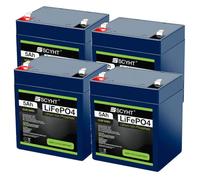 SSCYHT Batería de Litio 12 V y 5 Ah Batería LiFePO4 12 V Baterías Recargables 5 Ah Baterías de Iones Litio para Motores Menos 60 W con BMS Integrado,12v5ah 4pack