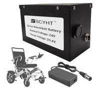 SSCYHT Batería de Litio 24 V 50 Ah y 13 Ah Batería Recargable 24 V Baterías para sillas de Ruedas eléctricas con Cargador y Conector Macho GX20 para Motores 150 W a 1500 W,24v50ah