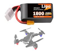 SSCYHT Batería de polímero de Litio 6S 22,2 V Batería Litio 1200 mAh 850 mAh 1550 mAh y 1800 mAh Baterías para Drones para Motor 10 W a 50 W con Puerto XH-6S,22.2v1800mah 150c xt60
