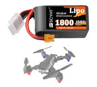 SSCYHT Batería de polímero de Litio 6S 22,2 V Batería Litio 1200 mAh 850 mAh 1550 mAh y 1800 mAh Baterías para Drones para Motor 10 W a 50 W con Puerto XH-6S,22.2v1800mah 150c xt30