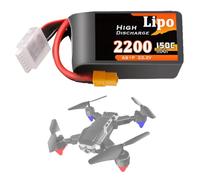 SSCYHT Batería de polímero de Litio 6S 22,2 V Batería Litio 1200 mAh 850 mAh 1550 mAh y 1800 mAh Baterías para Drones para Motor 10 W a 50 W con Puerto XH-6S,22.2v2200mah 150c xt60