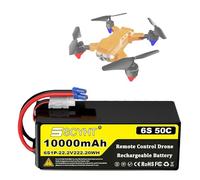 SSCYHT Batería LiPo 6S 22.2V Batería de Litio 10000 mAh Baterías Recargables 22.2V Baterías Drones para aeromodelos con Conector XH-6S para Motores 200W - 222W,22.2v10000mah ec5