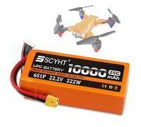 SSCYHT Batería Litio 22.2V 6S Batería LiPo 10000mAh Baterías de Iones de Litio 22.2V Baterías Repuesto para Drones para Motores 50W a 222W con Puerto XH-6S,22.2v10000mah xt60