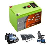 SSCYHT Batería Litio 24V Batería Ciclo Profundo con BMS, Pantalla | Baterías repuesto 12Ah 10Ah Baterías LiFePO4 para energía solar, buggy eléctrico, buscador peces con puerto USB