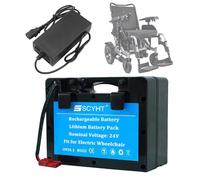 SSCYHT Batería Recargable 24 V, 12 Ah y 18 Ah Batería de Litio 24 V Baterías para sillas de Ruedas para Kit Motor 250 W a 450 W con Cargador y BMS,24v12ah Red Anderson