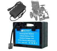 SSCYHT Batería Recargable 24 V, 12 Ah y 18 Ah Batería de Litio 24 V Baterías para sillas de Ruedas para Kit Motor 250 W a 450 W con Cargador y BMS,24v18ah Black Anderson