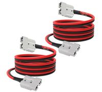 SSCYHT Conector Anderson 120 A con Cable Conector 4 AWG. Cables conexión uno a uno para montacargas eléctricos. para baterías Litio Repuesto. Cables Carga Doble Cabezal.,0.5m Cable 2pcs