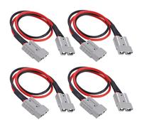 SSCYHT Conector Anderson 50 A con Cable de conexión 10 AWG Cables de conexión uno a uno para montacargas eléctricos para baterías Litio Cables Carga Doble Cabezal,0.3m Cable 4pcs