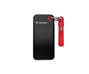 SSD Portátil - VERBATIM - 2To - USB 3.2 Gen 2 - Tipo C - Negro/Rojo