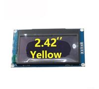 SSD1309 basado 2.42 pulgadas para módulo de pantalla OLED, resolución 128x64, interfaz I2C para plataformas de investigación académica (amarillo de 4 pines)