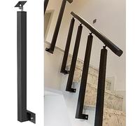 SSDDLZEQ Barandilla Montaje Lateral de Escalera, Poste de Panel Cuadrado Negro para Vestíbulo/Garaje (Color: 2pack, Tamaño: 95cm)