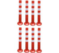 SSDDLZEQ Bolardos de estacionamiento de Tipo Fijo de Goma Suave, 1,2,4,6,8 Uds. Conos de tráfico for Carretera con Collares Reflectantes, barreras de estacionamiento de puntales(Red+White,8 Pack)