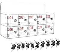 SSDDLZEQ Caja de Almacenamiento for teléfono móvil de acrílico Transparente con 10 Compartimentos for Montar en la Pared