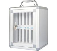 SSDDLZEQ Caja for teléfono móvil de aleación de Aluminio con asa portátil y Armario de Almacenamiento for teléfono móvil con Montaje en Pared(12 Slots)