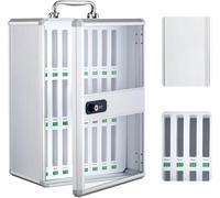 SSDDLZEQ Gabinete de Almacenamiento Multiusos for el Aula con Soporte de Pared Combinado Plateado(12slots)