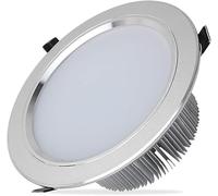 SSDDLZEQ Iluminación Robusto Downlight empotrable comercial Iluminación interior Downlight LED Panel 9W 12W Focos Aluminio Ultra delgado Panel redondo de plata Luces de techo(6000k White Light,9W)