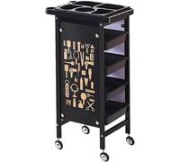 SSDDLZEQ Mesa de Trabajo móvil, Carrito de salón con Ruedas y 4 cajones, Carrito de salón con Ruedas, Carrito de salón de Hierro, Carrito de Almacenamiento for peluquería y Belleza(Black+Black)