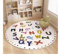 SSDDLZEQ Modelo de Alta Gama y Gran Durabilidad Las Alfombrillas Redondas for sillas de Oficina Son adecuadas for Proteger alfombras y Pisos de Madera(Colorful Letters,60cm)