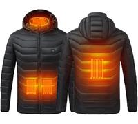 SSDDLZEQ Ropa de Abrigo Chaqueta térmica for Hombre y Mujer, Abrigo calefactable con Capucha, Chaquetas cálidas, Cortavientos, Abrigo calefactable de 4 Zonas.(S)