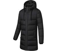 SSDDLZEQ Ropa de Abrigo Chaquetas térmicas de Invierno de sección Larga, Abrigo Calefactor eléctrico for Exteriores, de algodón, for Hombres y Mujeres, Chaqueta Ligera con Capucha y plumón.(Nero,XL)