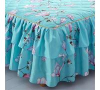 SSDDLZEQ Sedoso Sábana con Cenefa for somier, sábana con Falda, Ropa de Cama Suave, Ligera, de fácil Cuidado, Lavable a máquina(Pink Petals a,200x220cm)