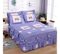 SSDDLZEQ Sedoso Sábana con Volantes, Falda Profunda, Ropa de Cama Suave, Ligera, de fácil Cuidado, Lavable a máquina, se Ajusta sobre el colchón y hasta el Suelo(Stars,180x220cm)