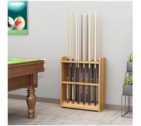 SSDDLZEQ Sistema de Almacenamiento de Bolas de Billar Mesa de Billar de Madera con Soporte de Suelo, Mueble de Sala de Billar, Taco de Esquina, con Capacidad for 12 Tacos (Color Nogal Claro)