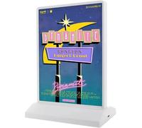 SSDDLZEQ Soporte for Letrero con Caja de luz LED, Pantalla publicitaria de Doble Cara con Base, Soporte for menú de póster Recargable Marco publicitario