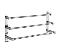 SSDDLZEQ Toalla de baño Toalla Punzón Libre 304 Acero Inoxidable Toalla de Inodoro Barra de Toalla Inodoro Espesado Doble Three-Bar Colgando(70cm)