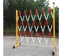 SSDDLZEQ Valla de tráfico retráctil, puerta de tijera portátil plegable, soporte de metal retráctil para exteriores, garaje, portátil (amarillo, 1,5 x 3 m)