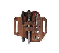 SSDH Cinturón de herramientas táctico, multifuncional, de cuero, para llave, linterna de bolsillo, para electricista, carpintería, trabajo, camping, senderismo, aventura (marrón)