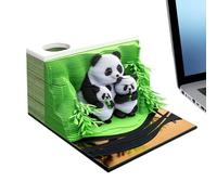 Ssdkpe Calendario de piezas de tiempo 2026 - Bloc de notas 3D de escultura de papel de panda, bloc de notas de escultura de papel para profesores, independientes, estudiantes universitarios