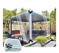 SSFMSF Lona Transparente Impermeable 0.35mm Lona Transparente para Balcón Exterior Lona Multiusos PVC Tejado Plantas Invernales para Cenador Muebles de Jardín Piscina. (H:2.2m * W:2.2m | 400g/m²)