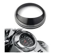 SSFRI Motorcycle Speedometer Trim Bezel Ring Visor Cover for 5 Inch Speedometer Compatible with Harley Touring Road King Dyna Softail (Color : Black and Chrome, Size : A)