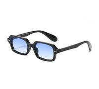 SSFVTTL Gafas de sol clásicas con remaches vintage para mujer y hombre, montura pequeña de lujo, estilo punk, populares (negro y azul).