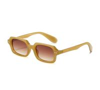 SSFVTTL Gafas de sol clásicas con remaches vintage para mujer y hombre, montura pequeña de lujo, estilo punk, populares (té gelatinoso)