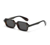 SSFVTTL Gafas de sol clásicas con remaches vintage para mujer y hombre, montura pequeña de lujo, estilo punk (leopardo negro).
