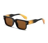 SSFVTTL Gafas de sol de lujo para mujer, estilo retro, con estampado de leopardo, azul y verde, con protección UV400 (té negro).