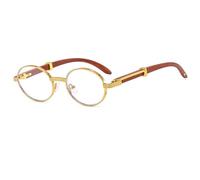 SSFVTTL Gafas de sol de lujo redondas vintage para mujer y hombre, montura pequeña, gafas de sol ovaladas, lentes negras clásicas para mujer, gafas con protección UV400, doradas, transparentes