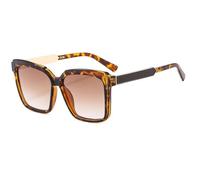 SSFVTTL Gafas de sol de moda con montura grande y decoración para hombre y mujer, UV400 (leopardo)