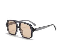 SSFVTTL Gafas de sol de moda para hombre, estilo vintage punk, amarillas y azules, con protección UV400 (gris champán).