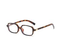 SSFVTTL Gafas de sol rectangulares pequeñas para mujer, estilo retro, azules, con montura UV400 para hombre (leopardo transparente)