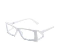 SSFVTTL Gafas de sol rectangulares vintage para mujer y hombre, estilo punk, con montura triangular envolvente, de lujo, UV400 (blanco transparente).
