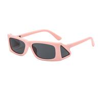 SSFVTTL Gafas de sol rectangulares vintage para mujer y hombre, estilo punk, con montura triangular envolvente, de lujo, UV400 (rosa y negro).