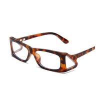 SSFVTTL Gafas de sol rectangulares vintage para mujer y hombre, estilo punk, populares, con montura triangular envolvente, de lujo, UV400 (leopardo transparente).