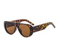 SSFVTTL Gafas de sol retro para mujer, modernas, color caramelo, UV400, para hombre, de pierna ancha (té de leopardo)